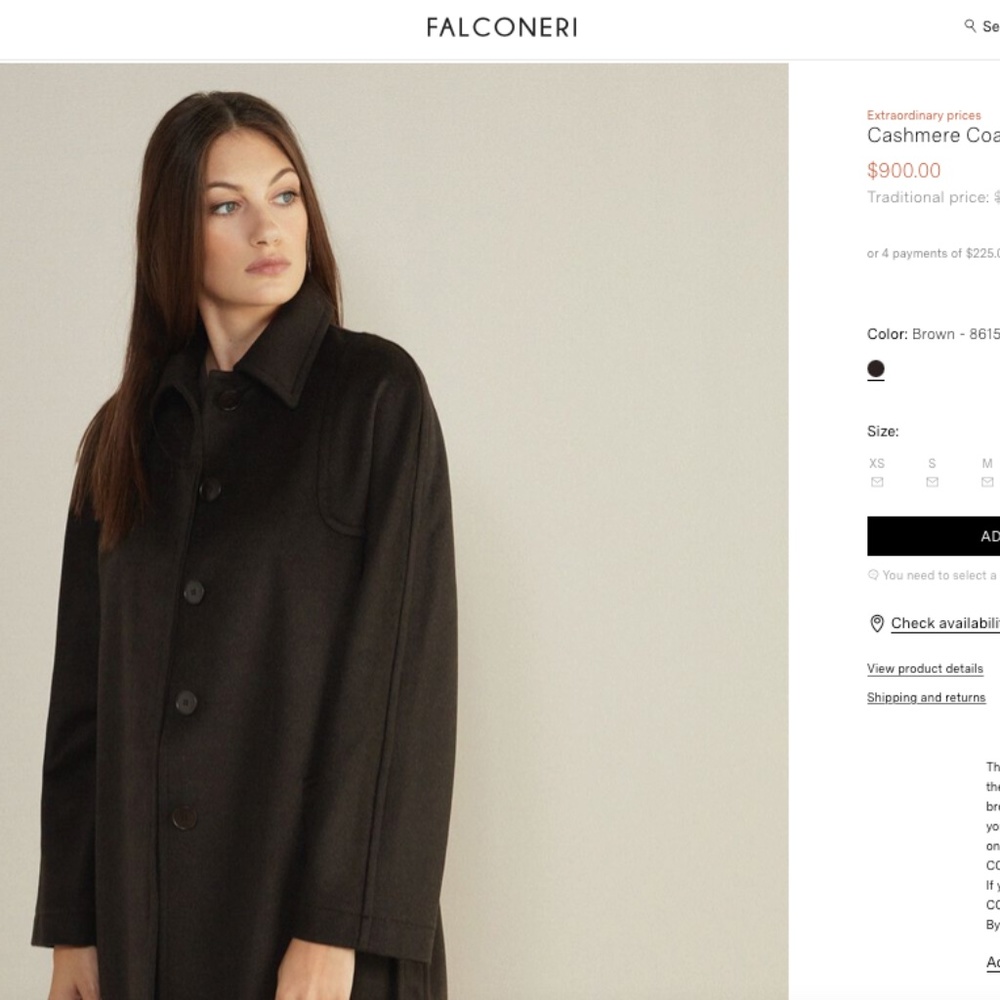 100% Cashmere Coat - Chocolate Brown